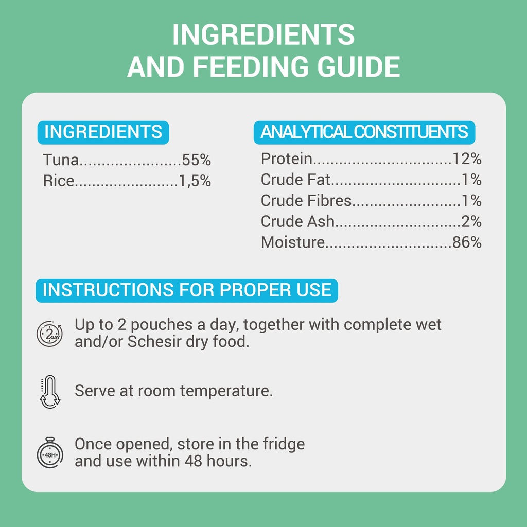 Schesir Complements Cat Wet Food  in Jelly Can- Tuna 70g [MOQ:12pcs]