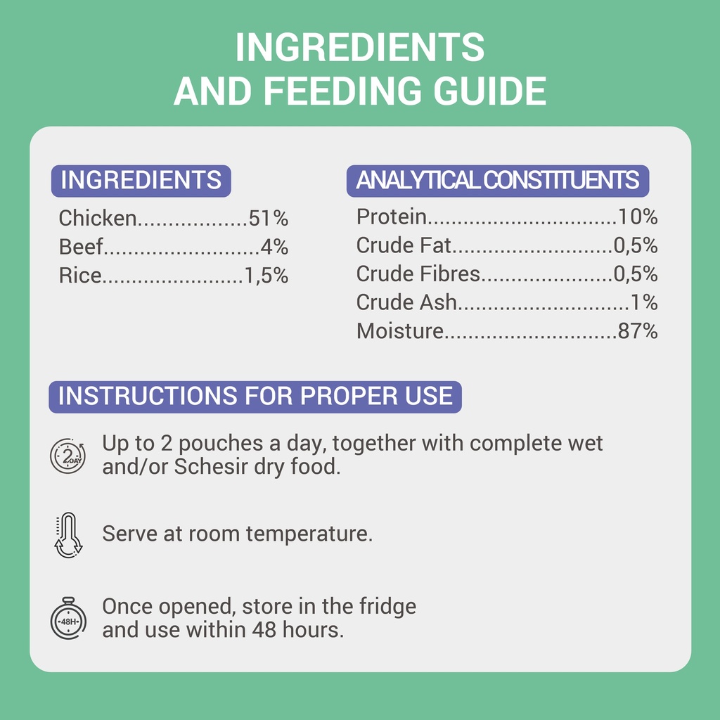 Schesir Complements Cat Wet Food  in Broth- Beef 70g [MOQ:12pcs]