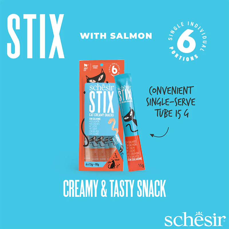 Schesir Summer Treat-Stix Mix Flavour [Chicken,Duck,Salmon & Tuna]-15g x 24pcs