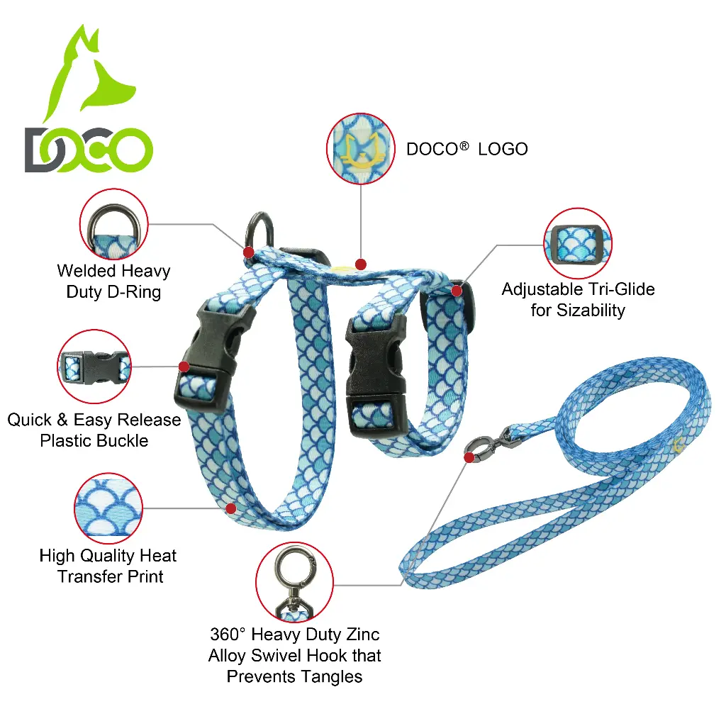 DOCO® Heat Transfer Cat/Dog Harness C5XS [Neck1x19-27cm; Chest1x28.5-46cm]