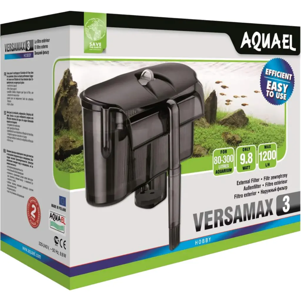 Aquael VersaMax 3 External Filter [Max Flow:1200 l/h] For 80-300 Litres Aquarium