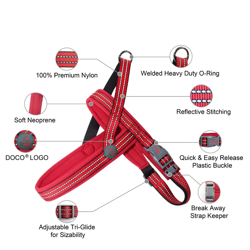 DOCO® VARIO Neoprene Harness-2.0 x 55 58-70 (M)-Rasperry Pink