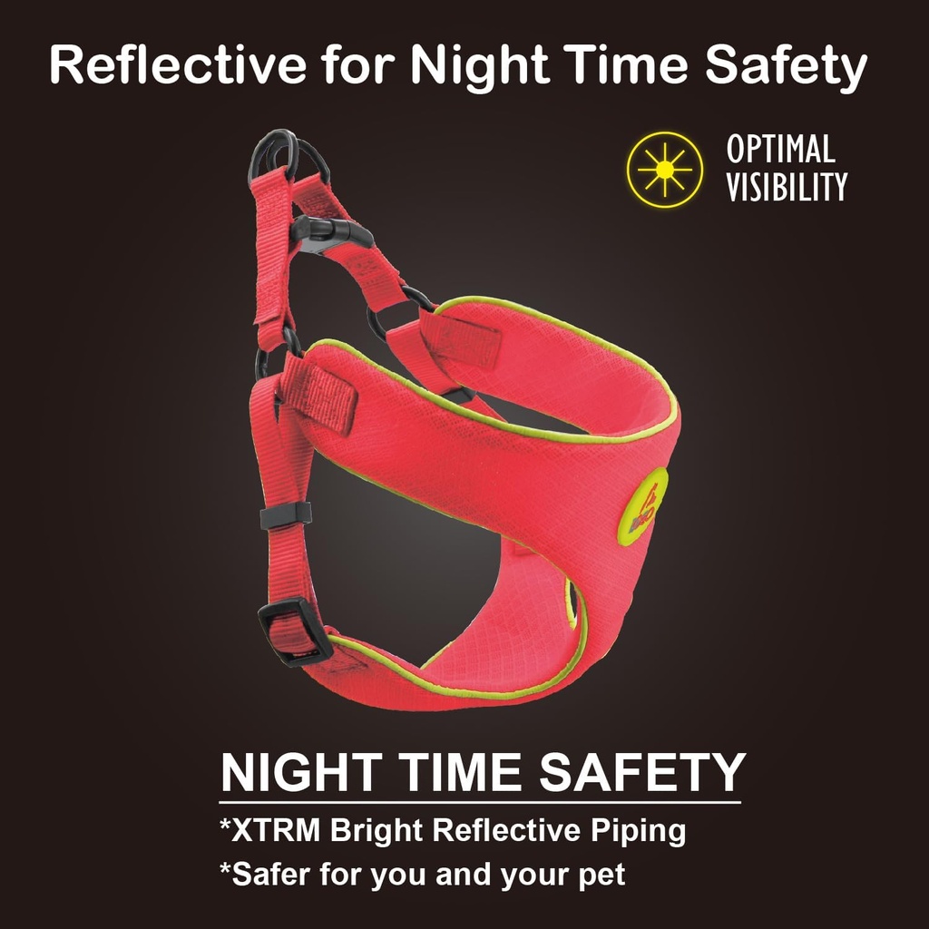 DOCO® Reflective Chest Plate Mesh Free- Walking Harness X.Small-44 x 40-44cm-Red