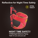 DOCO® Reflective Chest Plate Mesh Free- Walking Harness X.Small-44 x 40-44cm-Red