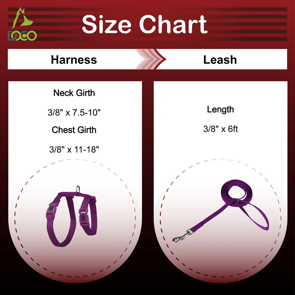 DOCO® Signature Cat Harness + Leash 6ft [Neck1x19-27cm; Chest1x28.5-46cm]-Grey