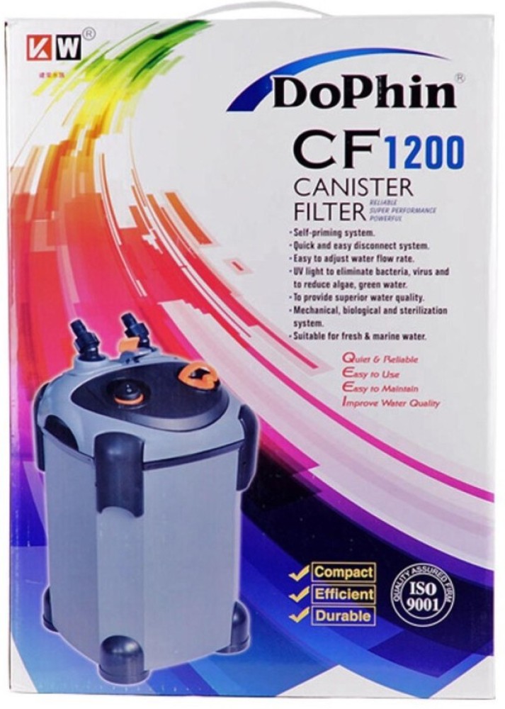 KW Zone Dophin Canister Filter With UV[Max Output - 1200L/H, Model - FDCF1200]