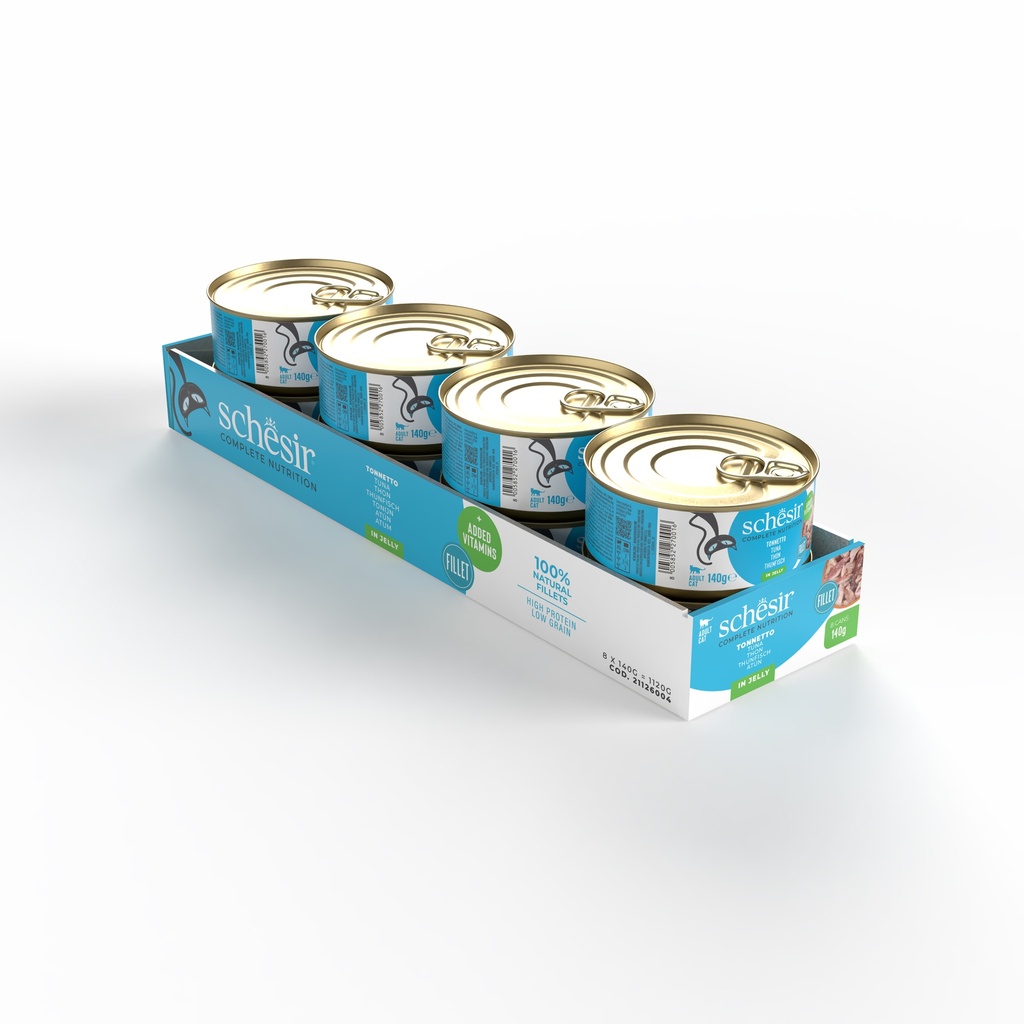 Schesir Complete & Balanced Nutrition Wet Cat Food in Jelly Can- Tuna 140g [MOQ:8pcs]