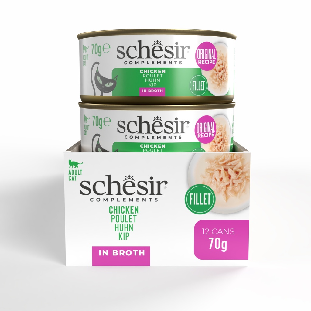Schesir Wet Cat Food In Broth Can-Chicken 70g [MOQ:12pcs]