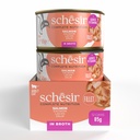 Schesir Complete & Balanced Nutrition Wet Cat Food in Broth Can- Natural Salmon 85g [MOQ:12pcs]