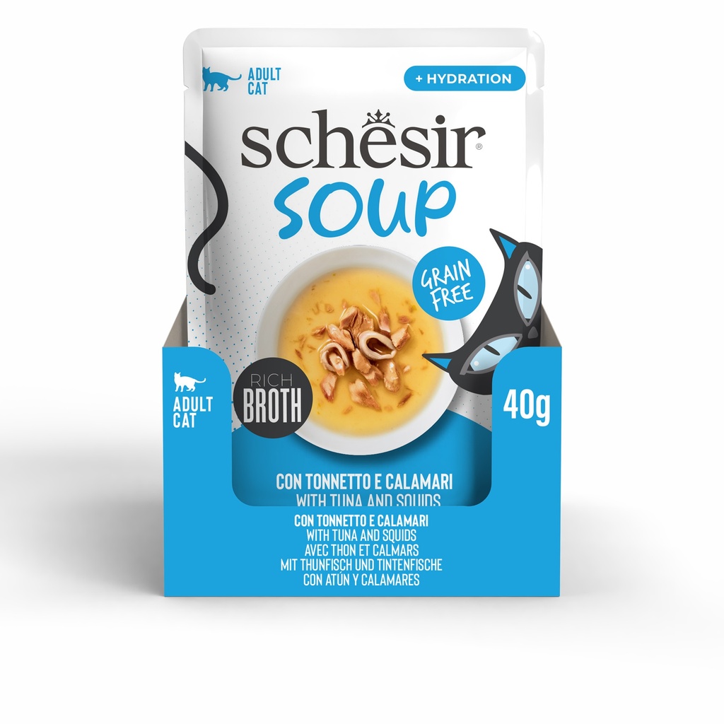 Schesir Soup Cat Wet Food in Soup Pouch-Tuna With Squid 40g [MOQ:12pcs]