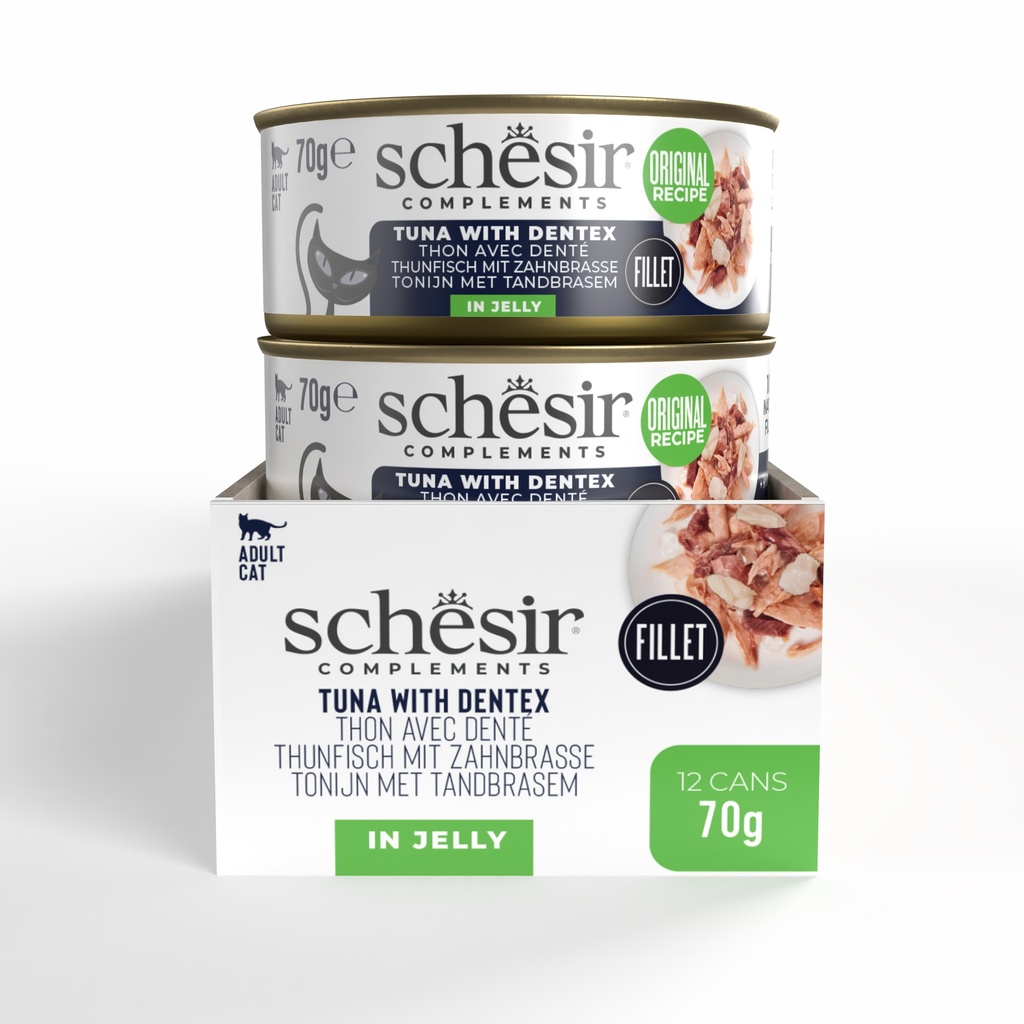 Schesir Complements Cat Wet Food  in Jelly Can- Tuna With Dentex 70g [MOQ:12pcs]