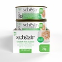 Schesir Complements Cat Wet Food  in Jelly Can- Chicken With Seabass 70g [MOQ:12pcs]