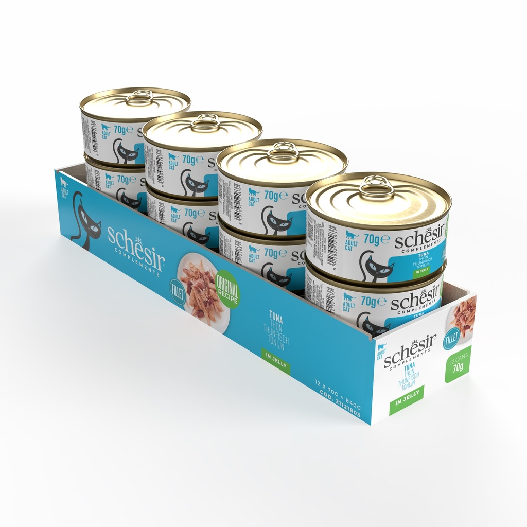 Schesir Complements Cat Wet Food  in Jelly Can- Tuna 70g [MOQ:12pcs]