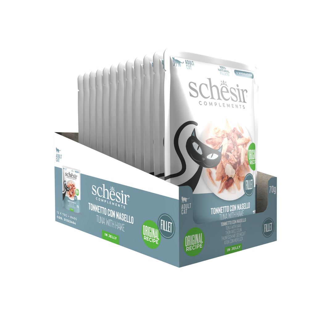 Schesir Complements Cat Wet Food  in Jelly Pouch- Tuna With Hake 70g [MOQ:12pcs]