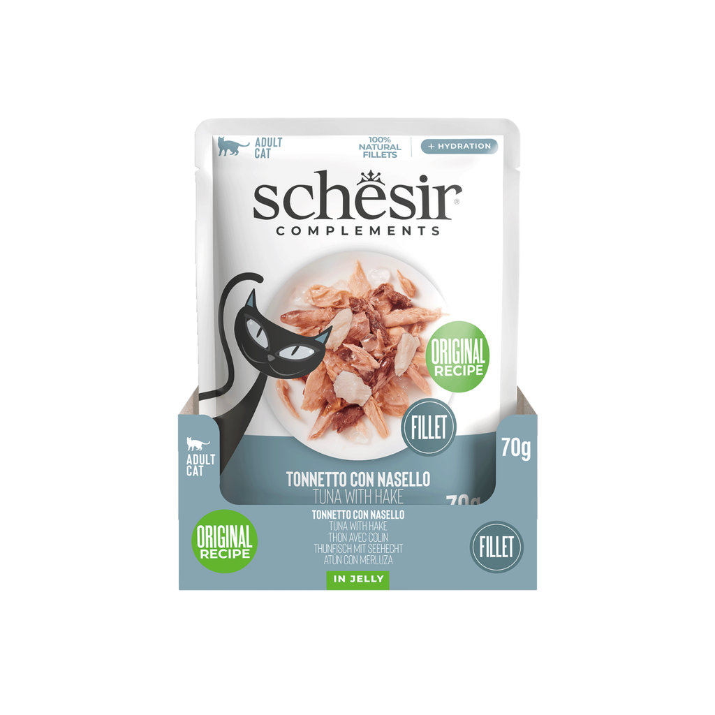 Schesir Complements Cat Wet Food  in Jelly Pouch- Tuna With Hake 70g [MOQ:12pcs]
