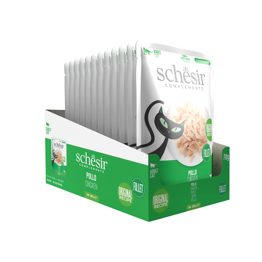 Schesir Complements Cat Wet Food  in Jelly Pouch- Chicken 70g [MOQ:12pcs]