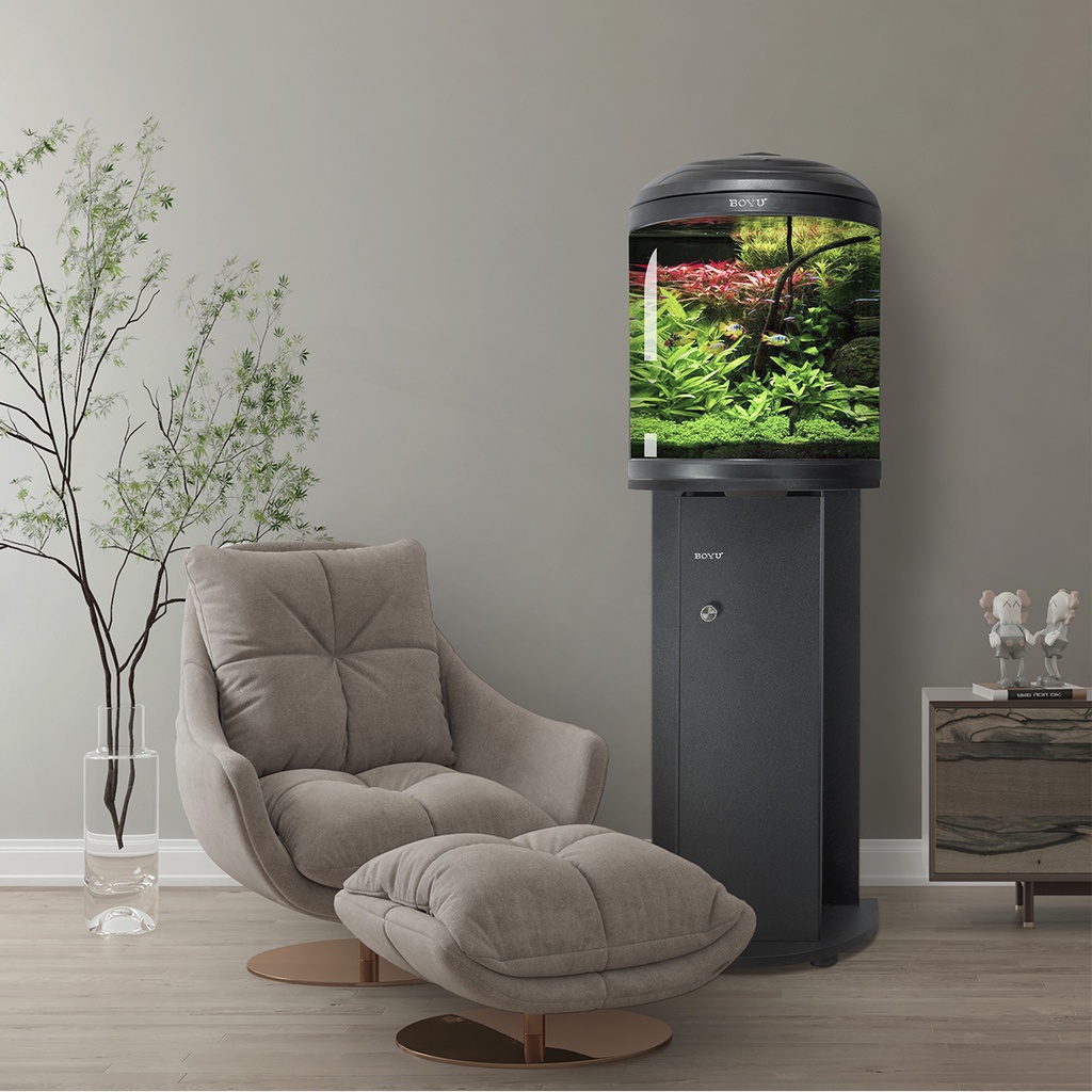 Boyu Half Moon Aquarium +Cabinet 612Lx368Wx613Hmm[BYG-86]