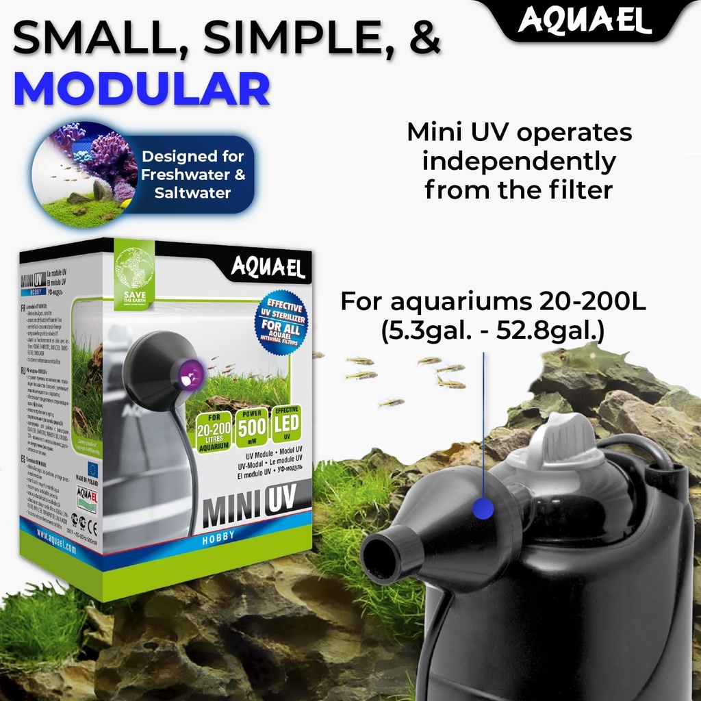 Aquael Mini UV Module 500mW [For 20-200 litres Aquarium]