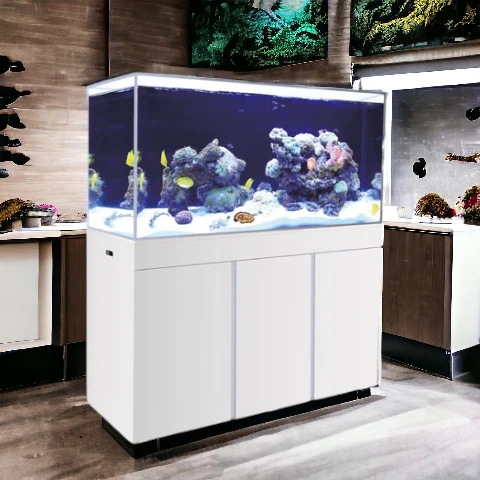 Boyu Marine Aquarium-White, Tank + Cabinet Set (Bottom Filtration System)[Dimension - 1200x533x530cm]