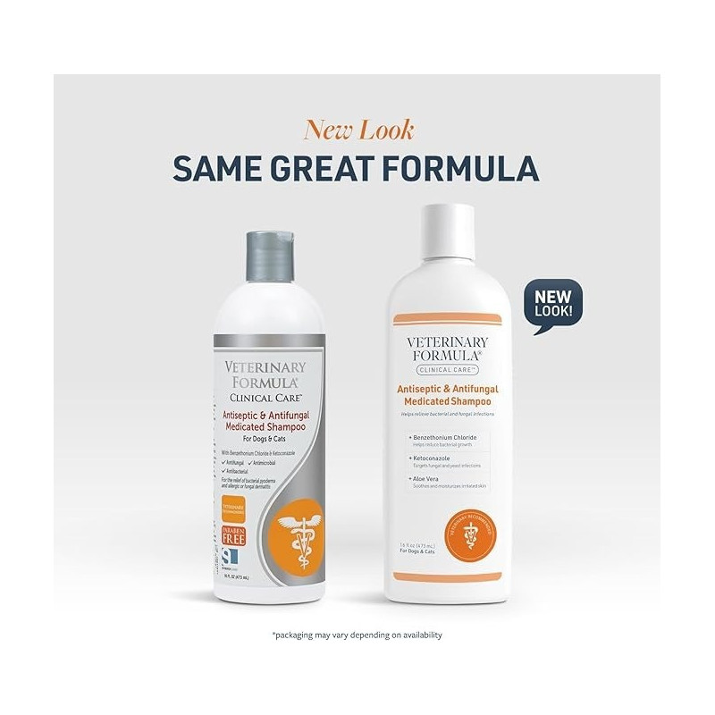 Synergy Labs Veterinary Formula Clinical Care Antiseptic & Antifungal Medicated Shampoo For Dogs & Cats 473ml[Volume - 473ml]