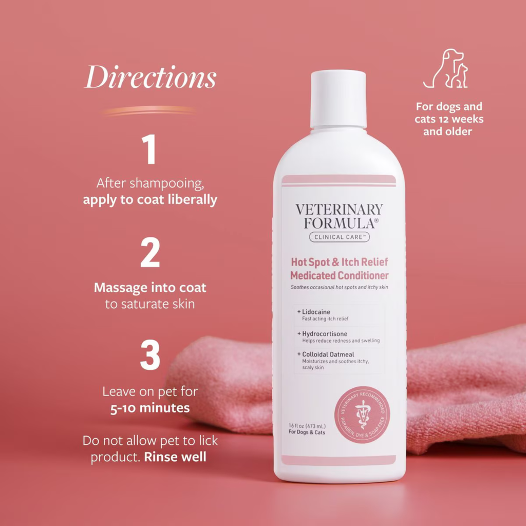 Synergy Labs VFCC Hot Spot & Itch Relief Medicated Conditioner 473ml (16oz) [Volume - 473ml]