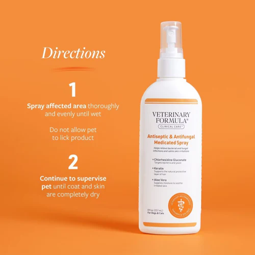 Synergy Labs Veterinary Formula Clinical Care Antiseptic & Antifungal Spray For Dogs & Cats 236ml[Volume - 236ml]