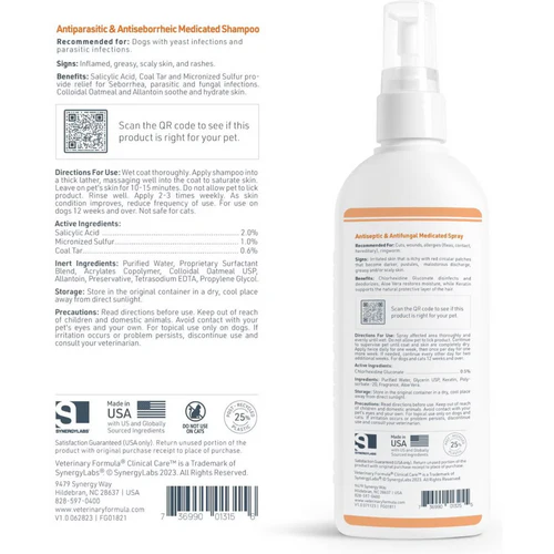 Synergy Labs Veterinary Formula Clinical Care Antiseptic & Antifungal Spray For Dogs & Cats 236ml[Volume - 236ml]