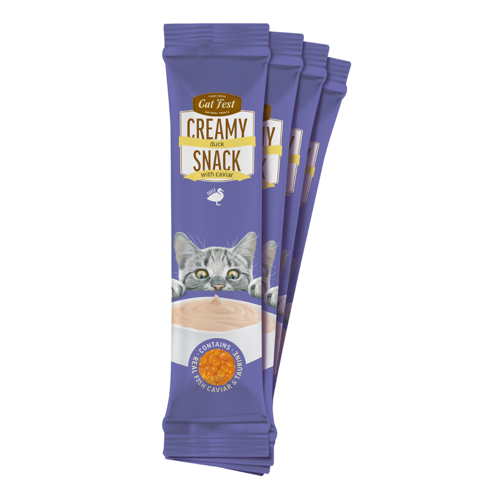 Cat Fest Creamy Snacks-Duck With Caviar 4x10g