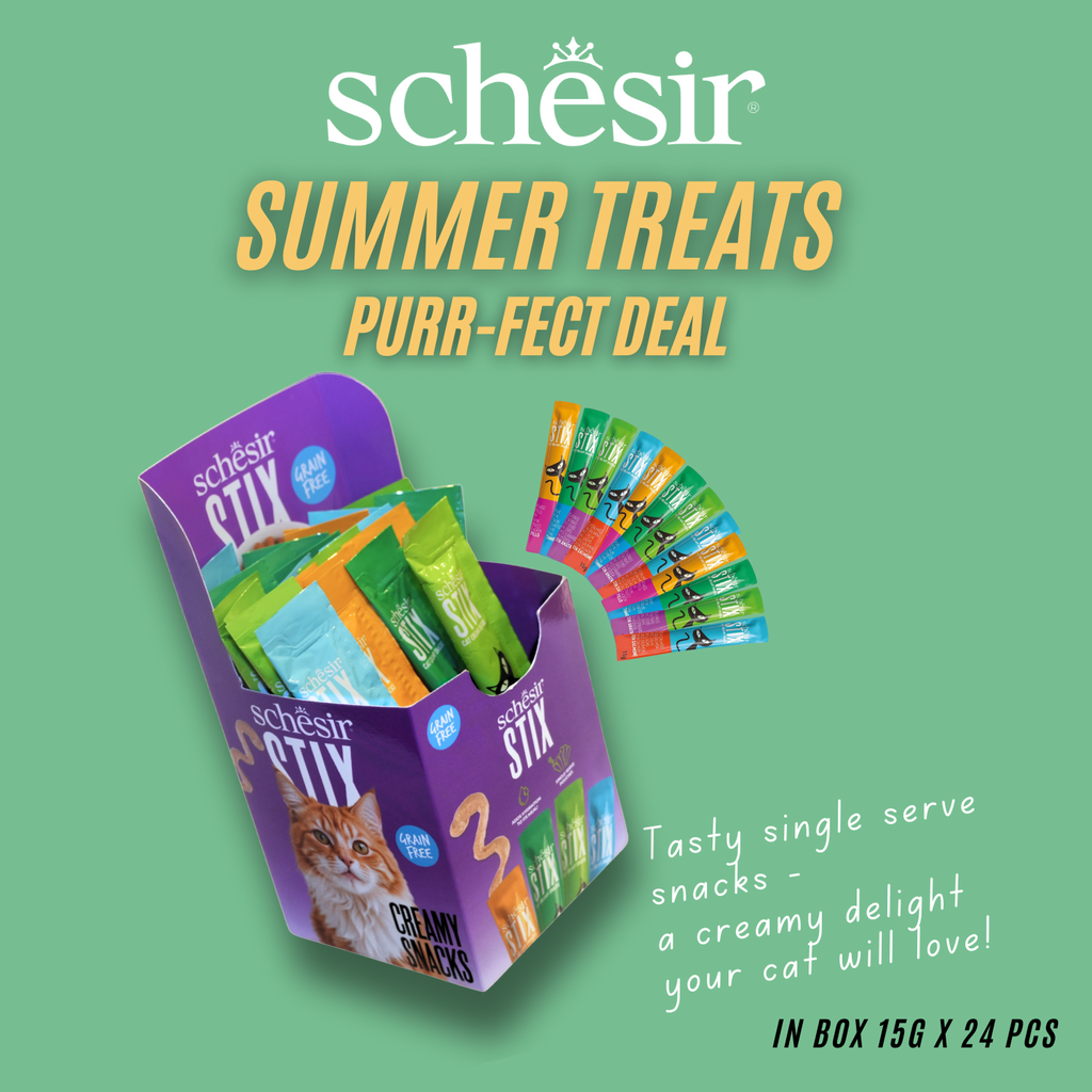 Schesir Summer Treat-Stix Mix Flavour [Chicken, Duck, Salmon & Tuna]-15g x 24pcs