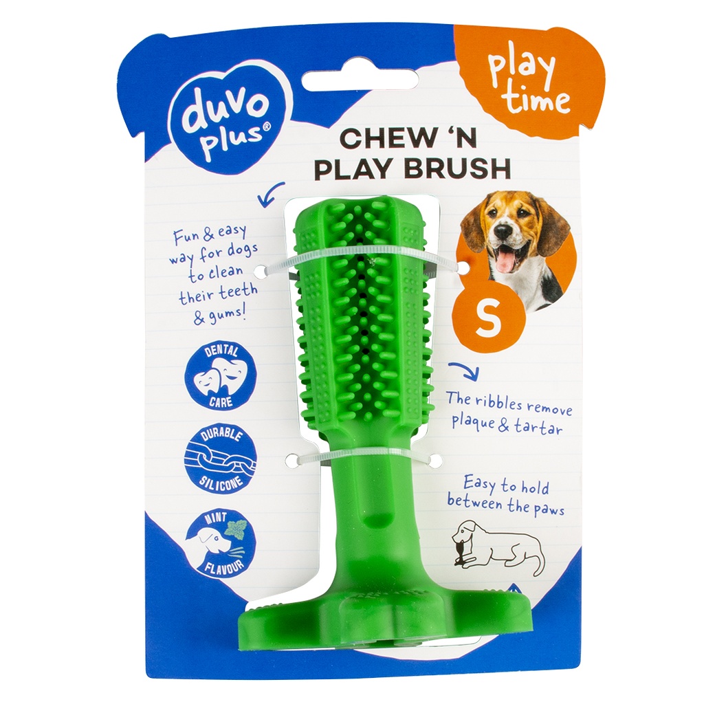 Duvo+ Chew 'n Play Brush,Green[Size - S]