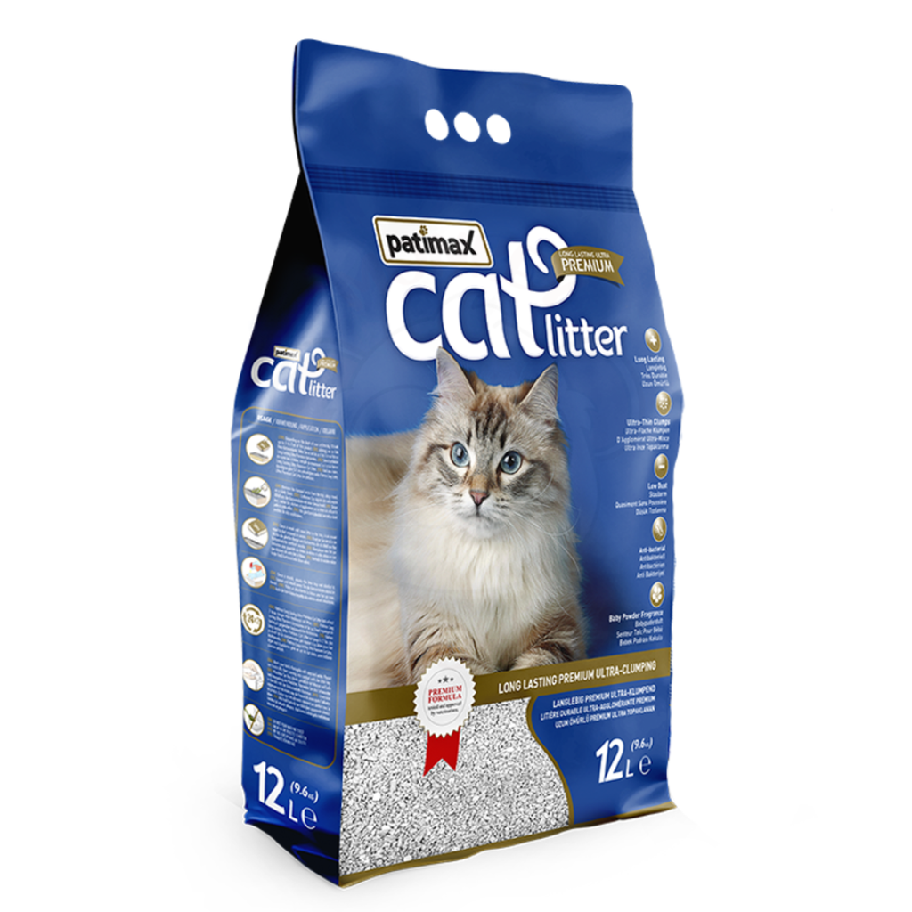 Patimax Premium Ultra Clumping Cat Litter[Flavor - Baby, Size - 12L]