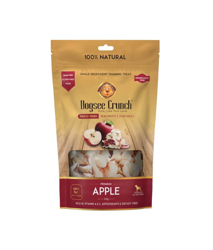 Dogsee Crunch Apple: Freeze-Dried Apple Dog Training Treats 10g