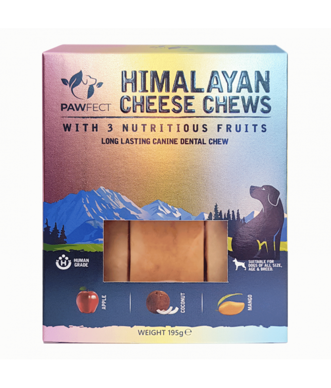 Pawfect Himalayan Cheese Chew Bar with 3 Nutritious Fruits 195g (3x 65g)