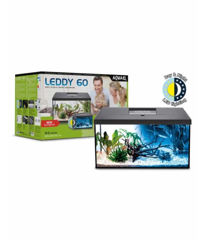 Aquael Leddy Aquarium Set Black-Day & Night[Size - 60cm]