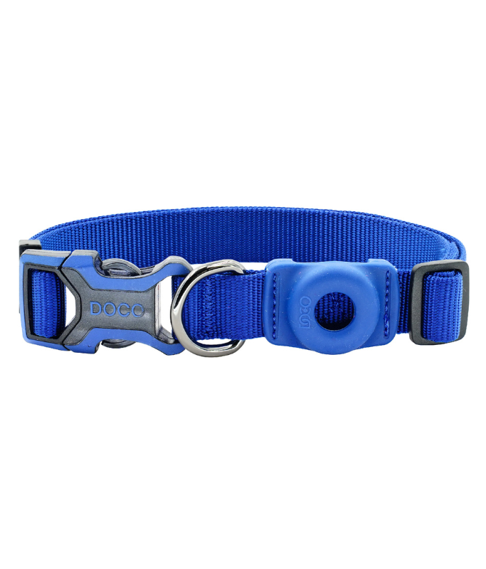 DOCO® AirTag D-ring Collar ATC-23002-15L (2.5 x 45-68cm), Large, Navy Blue [Size - L (2.5 x 45-68cm)]