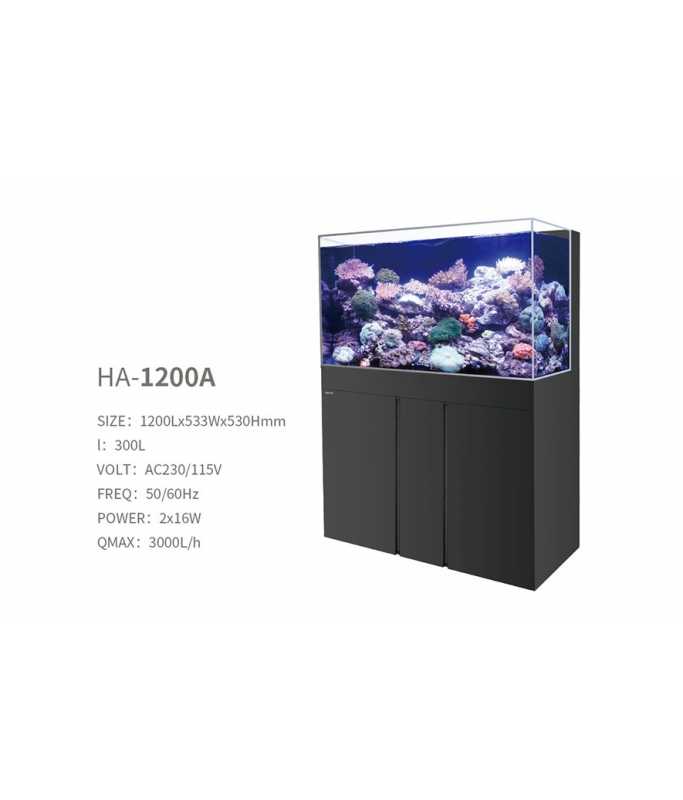 Boyu Marine Aquarium-Black, Tank + Cabinet Set (Back Filtration System)[Dimension - 1200x533x530cm]