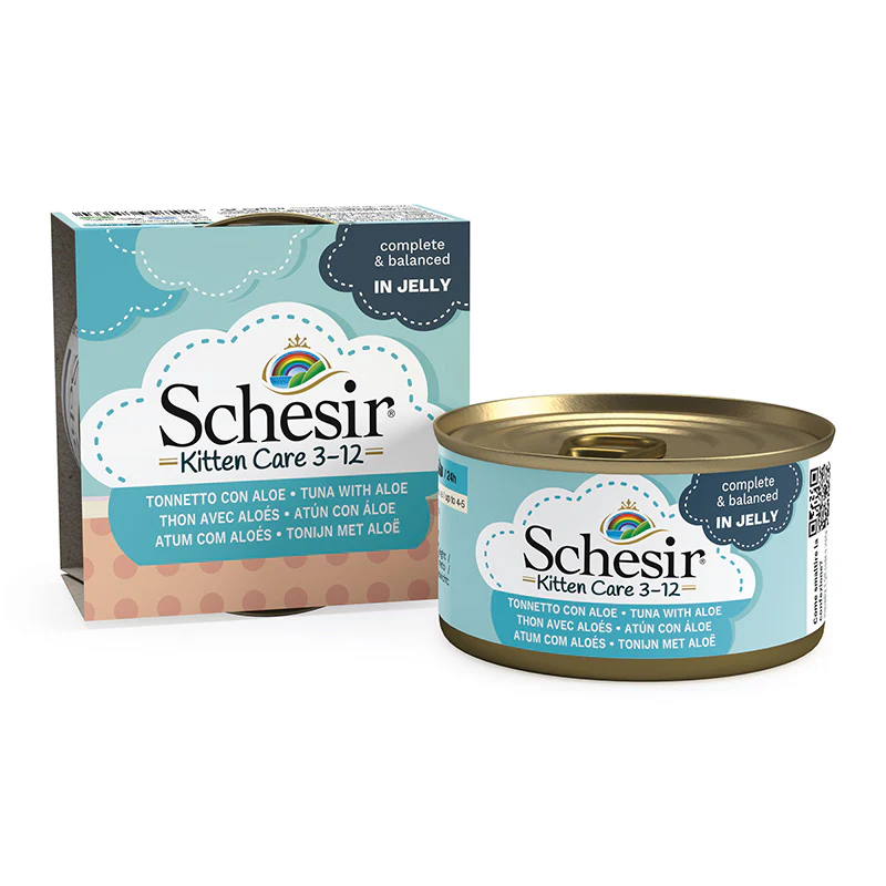 Schesir Kitten Care- Can In Jelly 3-12 Tuna with Aloe Wet Food 85g (Min Order - 14pcs)