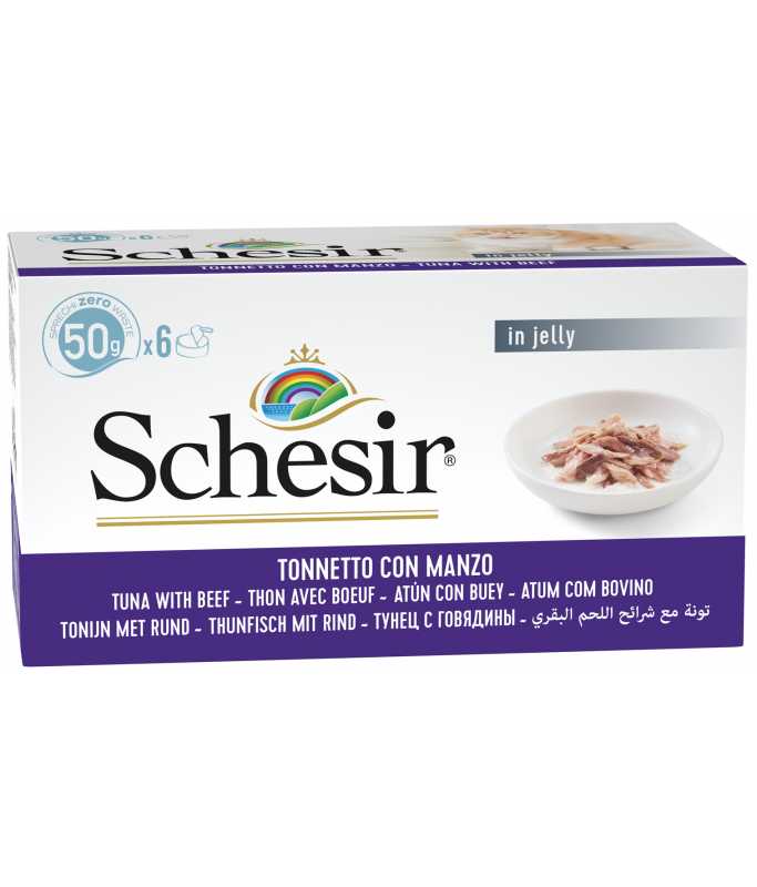 Schesir Cat Multipack Can Tuna with Beef-6x50g[Weight - 6x50g]