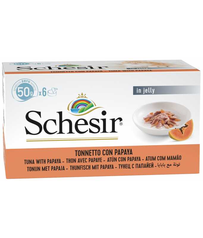 Schesir Cat Multipack Can Tuna with Papaya-6x50g[Weight - 6x50g] 