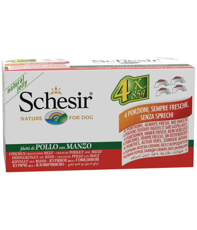 Schesir Dog Wet Food-Chicken Fillets With Beef[Weight - 340g]