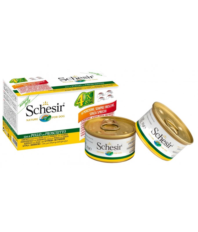 Schesir Dog Wet Food-Chicken Fillets With Ham[Weight - 340g]