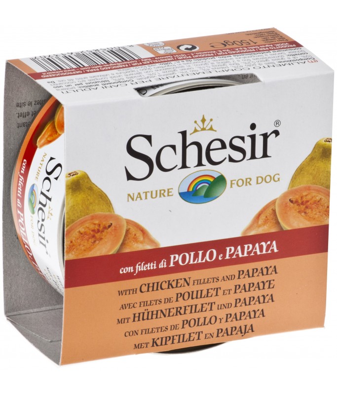 Schesir Dog Wet Food-Chicken Fillets With Papaya[Weight - 150g]