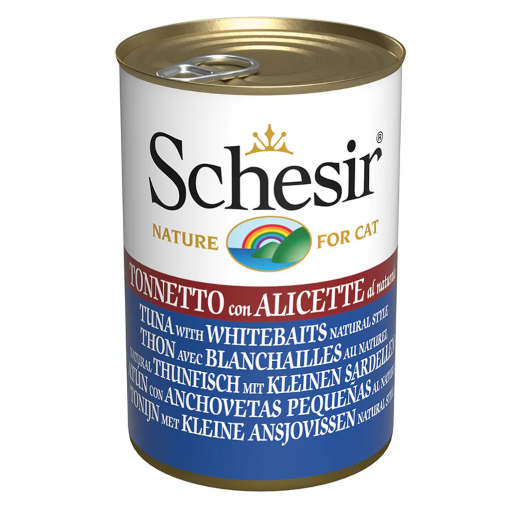 Schesir Cat Can-Wet Food Tuna with Whitebaits - (Min Order 140g - 24pcs)[Weight - 140g]