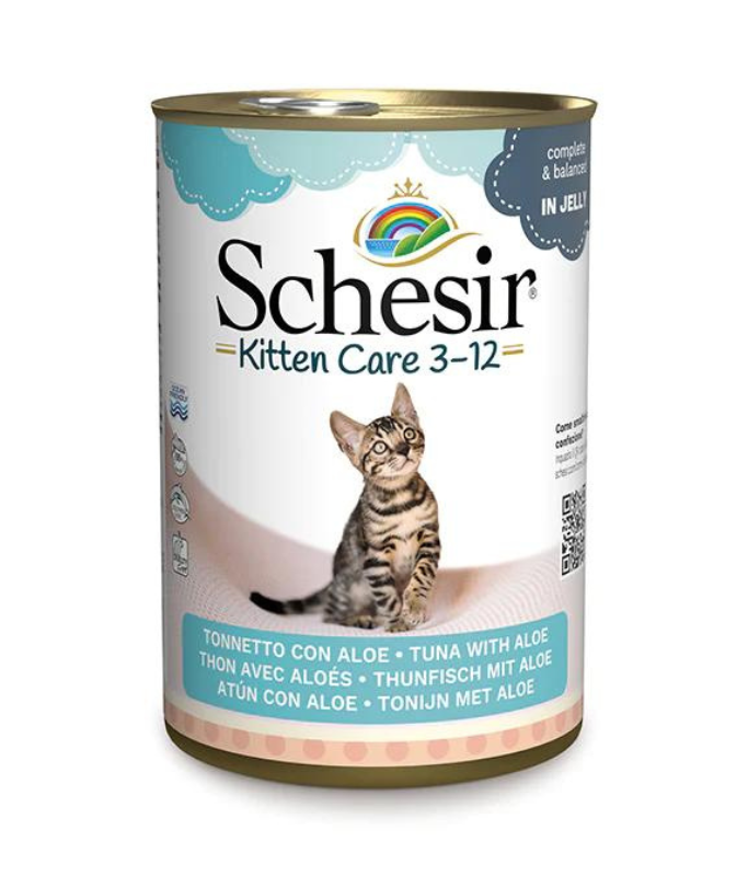 Schesir Kitten Care- Can In Jelly  3-12 Tuna with Aloe Wet Food 140g (Min Order - 6pcs)