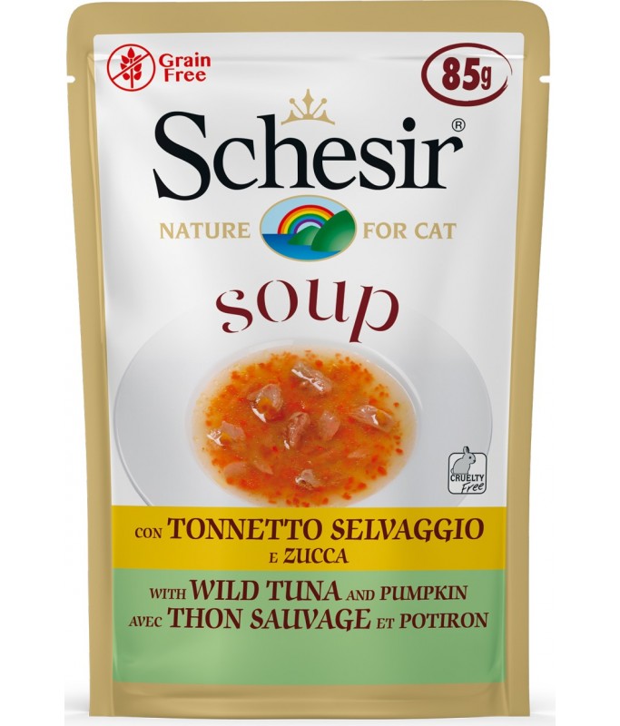 Schesir Cat Wet Soup-With Wild Tuna and Pumpkin[Weight - 85g] (Min Order - 20 Pcs)