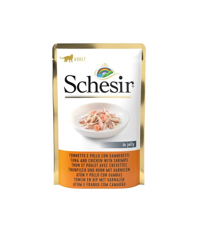 Schesir Cat Pouch Jelly Tuna Chicken Shrimps 85g (Min Order : 20pcs)