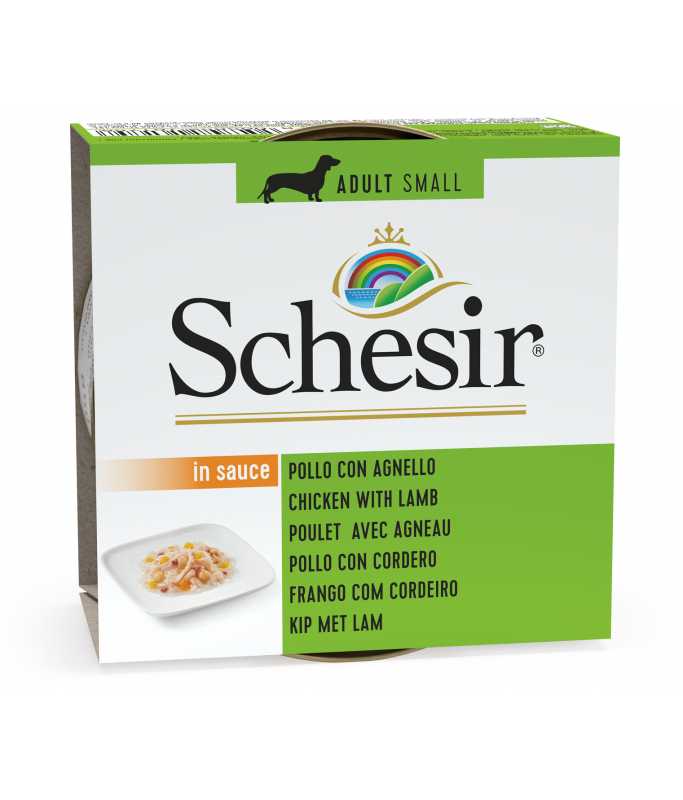 Schesir Dog Wet Food Can-Chicken with Lamb - (Min Order 85g- 14pcs)[Weight - 85g]