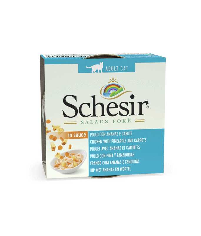 Schesir Salad Cat Wet Food Chicken with Pineapple and Carrots- (Min Order 85g- 14pcs)[Weight - 85g]