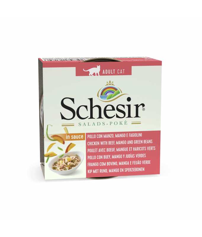 Schesir Salad Cat Wet Food Beef and Chicken with Mango and Green Beans-(Min Order 85g- 14pcs)[Weight - 85g]