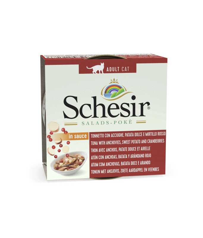 Schesir Salad Cat Wet Food Tuna and Anchovy with Sweet Potatoes and Cranberries -(Min Order 85g- 14pcs)[Weight - 85g]